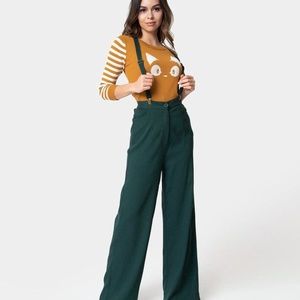 Collectif Mainline Glinda Trousers in Forest Green